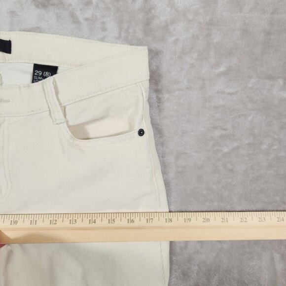 Joe Fresh Corduroy Stretchy Pants Off-white Slim Low rise Women's Size 29 (8) - Picture 7 of 11